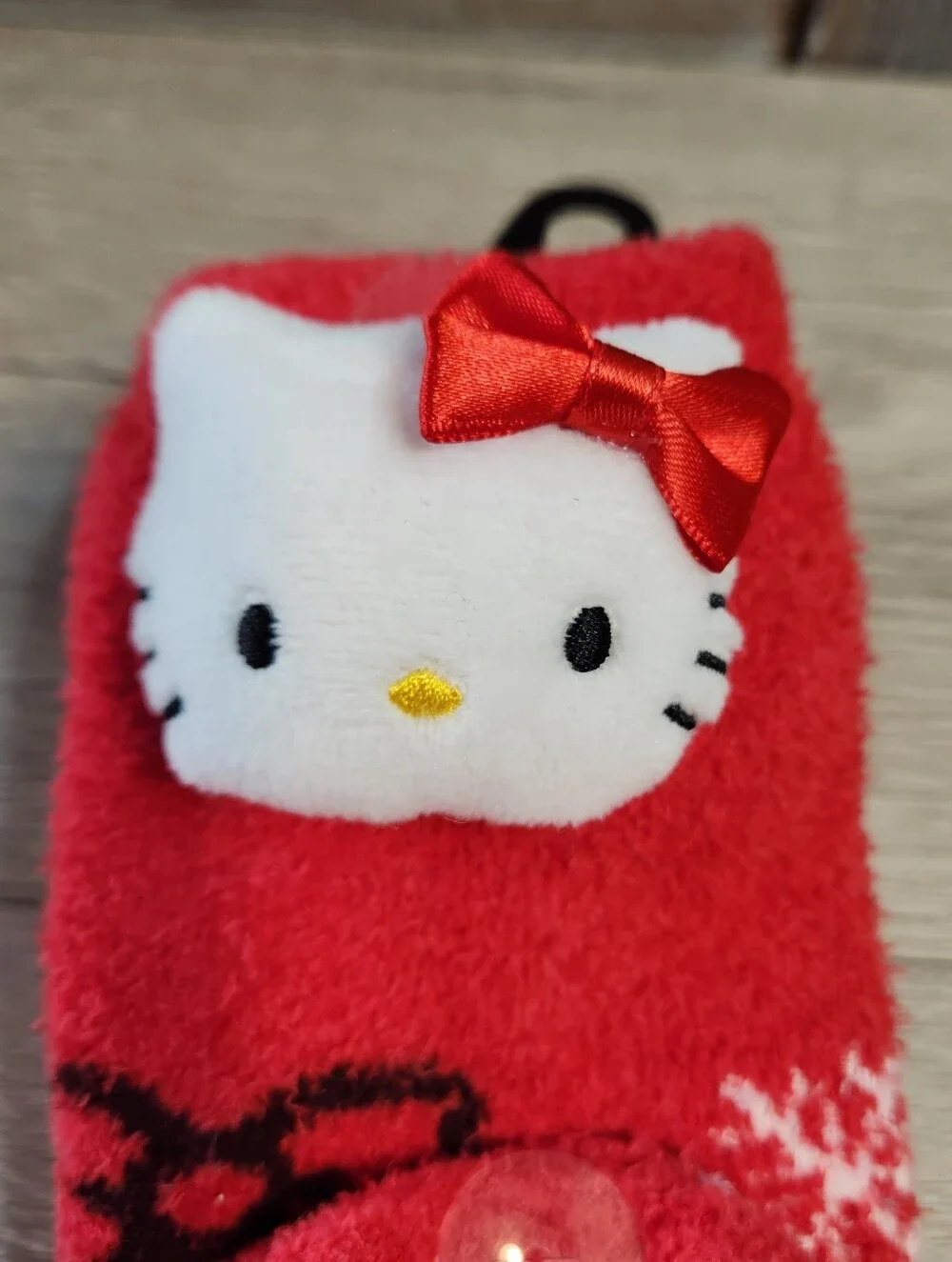 🖤 Hello Kitty New red fluffy socks with bow and snowflakes